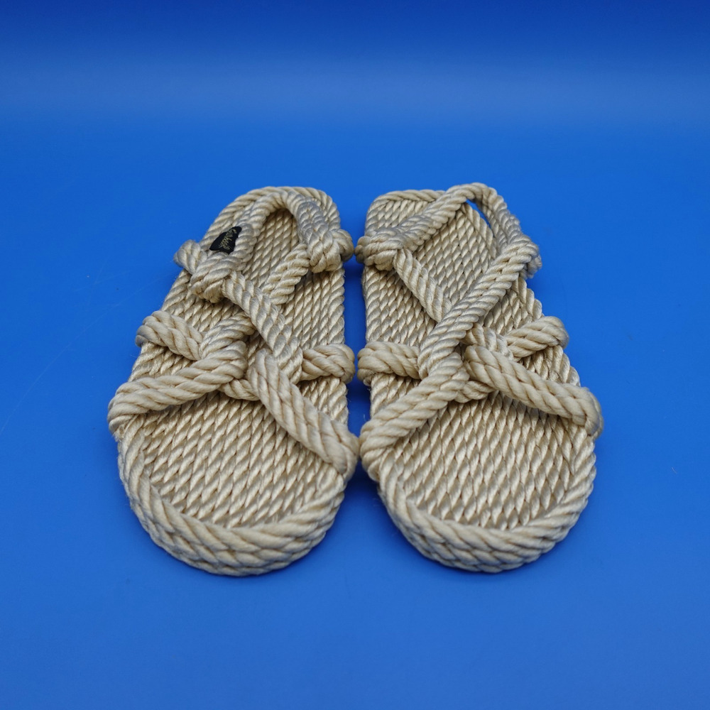 Rope Sandals Women's Barbados Size 6 Beige Poly Beach Shoes NWT - Picture 2 of 6